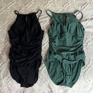 2 flattering bathing suits.